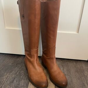 Brown Leather Knee-High Boots